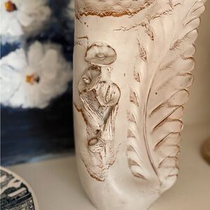 One of a Kind Elegant Cream and Brown Decorative Vase